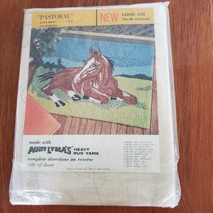 Vintage AUNT LYDIA'S "Pastoral" #930 Punch Needle Rug Canvas
